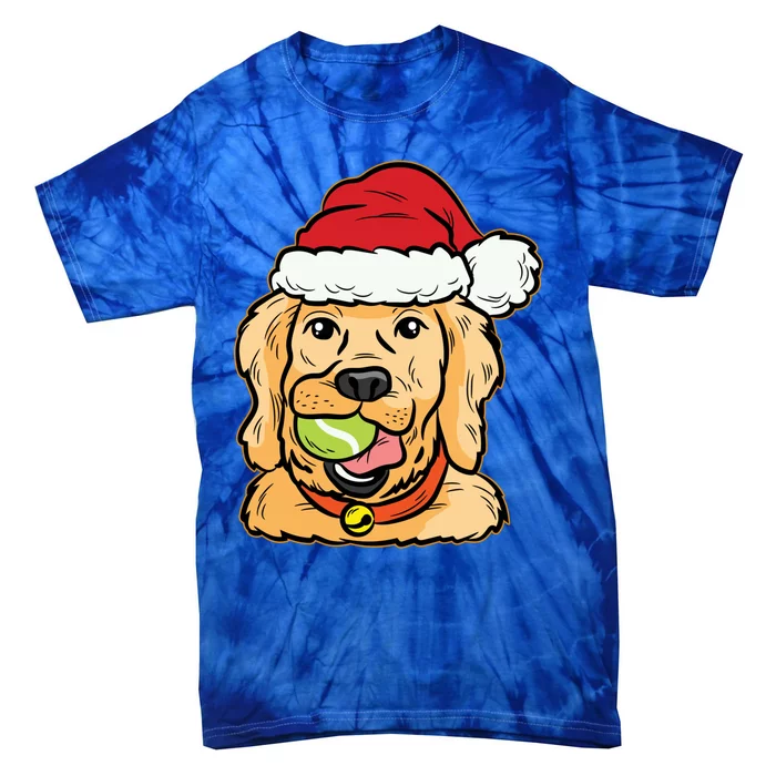 Golden Retriever Tennis Ball Christmas Pajama Dog Puppy Xmas Gift Tie-Dye T-Shirt