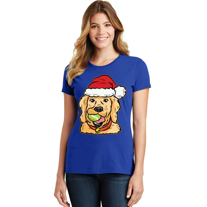 Golden Retriever Tennis Ball Christmas Pajama Dog Puppy Xmas Gift Women's T-Shirt