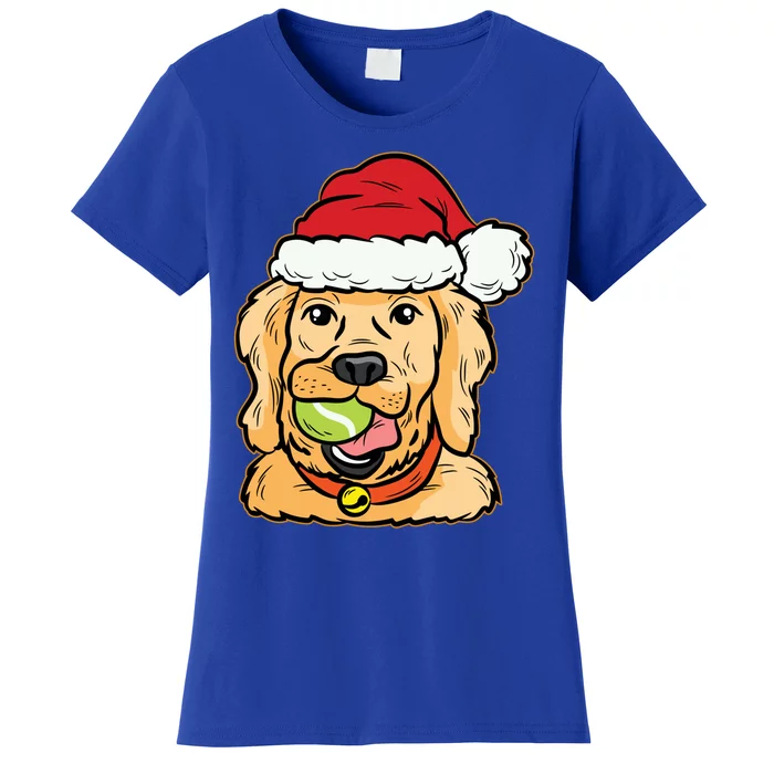 Golden Retriever Tennis Ball Christmas Pajama Dog Puppy Xmas Gift Women's T-Shirt