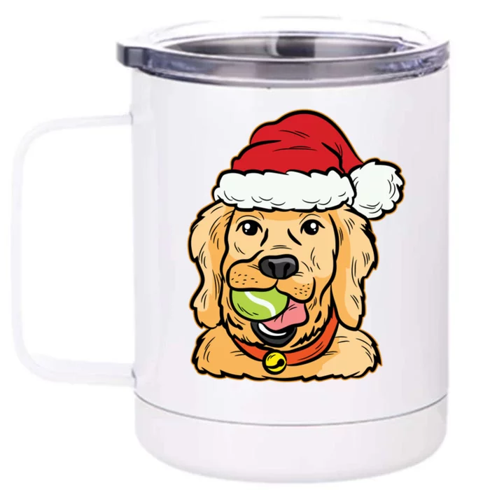 Golden Retriever Tennis Ball Christmas Pajama Dog Puppy Xmas Gift Front & Back 12oz Stainless Steel Tumbler Cup