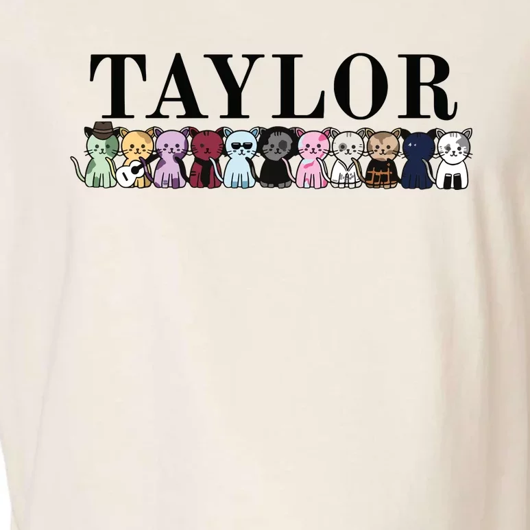 Girl Retro Taylor First Name Cat Kittens Personalized Groovy Garment-Dyed Women's Muscle Tee