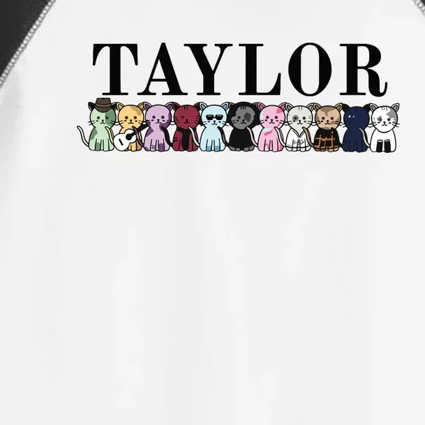 Girl Retro Taylor First Name Cat Kittens Personalized Groovy Toddler Fine Jersey T-Shirt