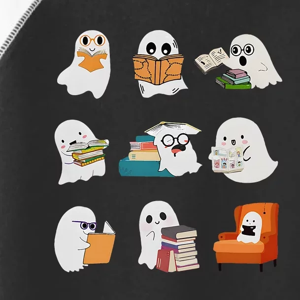 Ghost Reading Teacher Halloween Librarian Book Lover School Toddler Fine Jersey T-Shirt