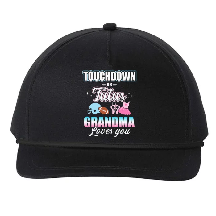 Gender reveal touchdowns tutus grandma matching baby party Snapback Five-Panel Rope Hat