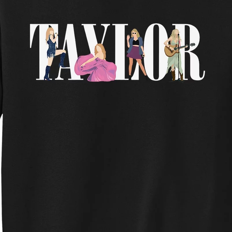 Girl Retro Taylor First Name Personalized Groovy 80s Sweatshirt