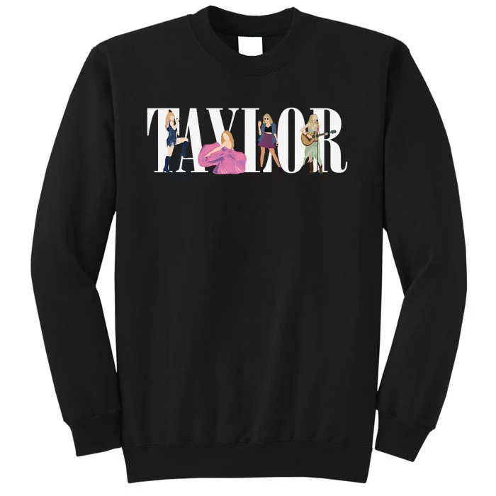 Girl Retro Taylor First Name Personalized Groovy 80s Sweatshirt