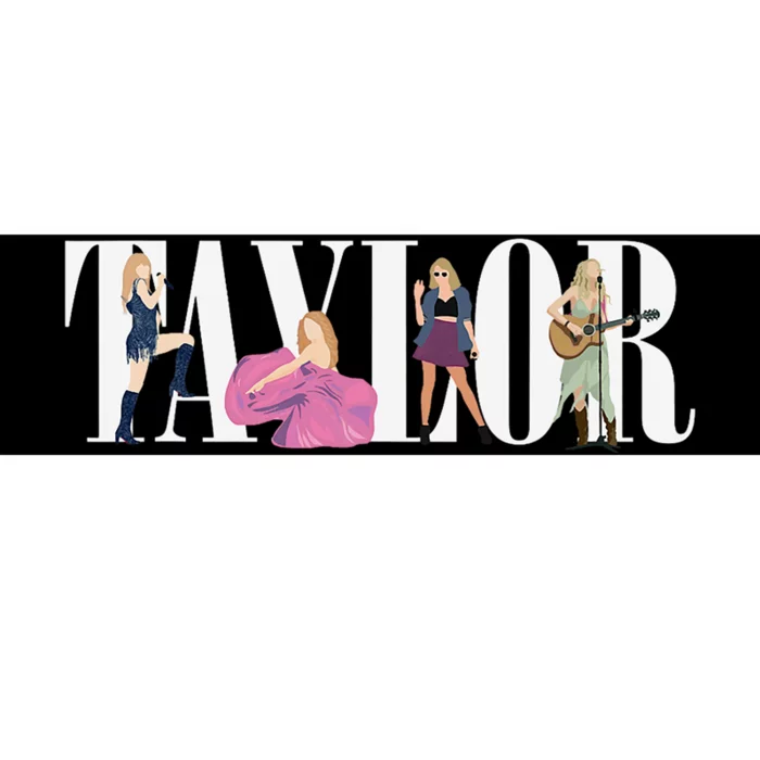 Girl Retro Taylor First Name Personalized Groovy 80s Bumper Sticker