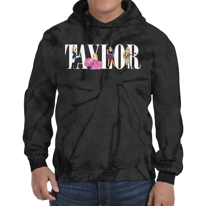 Girl Retro Taylor First Name Personalized Groovy 80s Tie Dye Hoodie