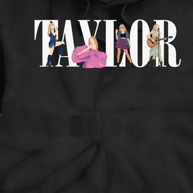 Girl Retro Taylor First Name Personalized Groovy 80s Tie Dye Hoodie