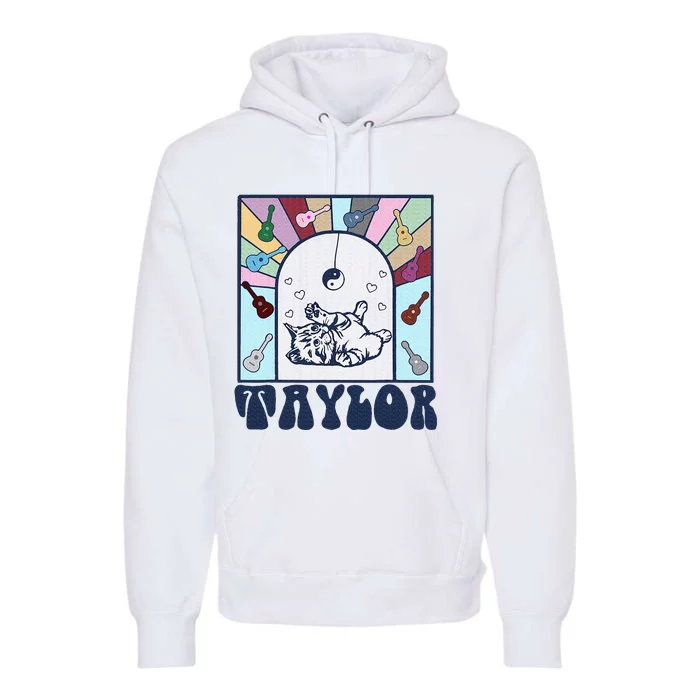 Girl Retro Taylor First Name Personalized Premium Hoodie