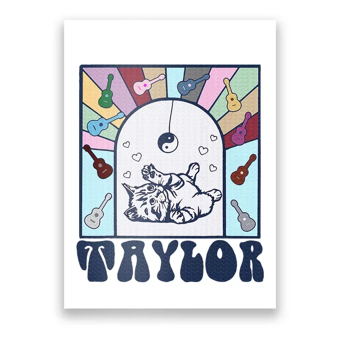 Girl Retro Taylor First Name Personalized Poster