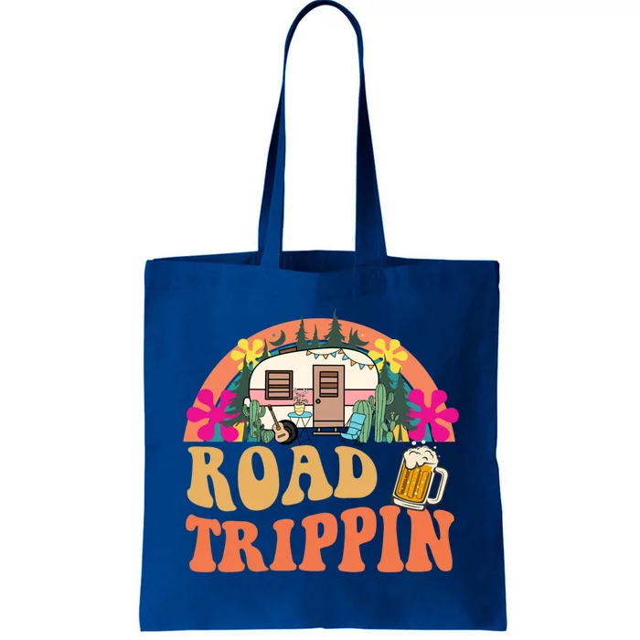 Girl Road Trippin Tripping Road Trip Retro Groovy Gift Tote Bag