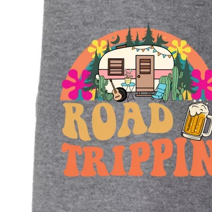 Girl Road Trippin Tripping Road Trip Retro Groovy Gift Doggie 3-End Fleece Hoodie