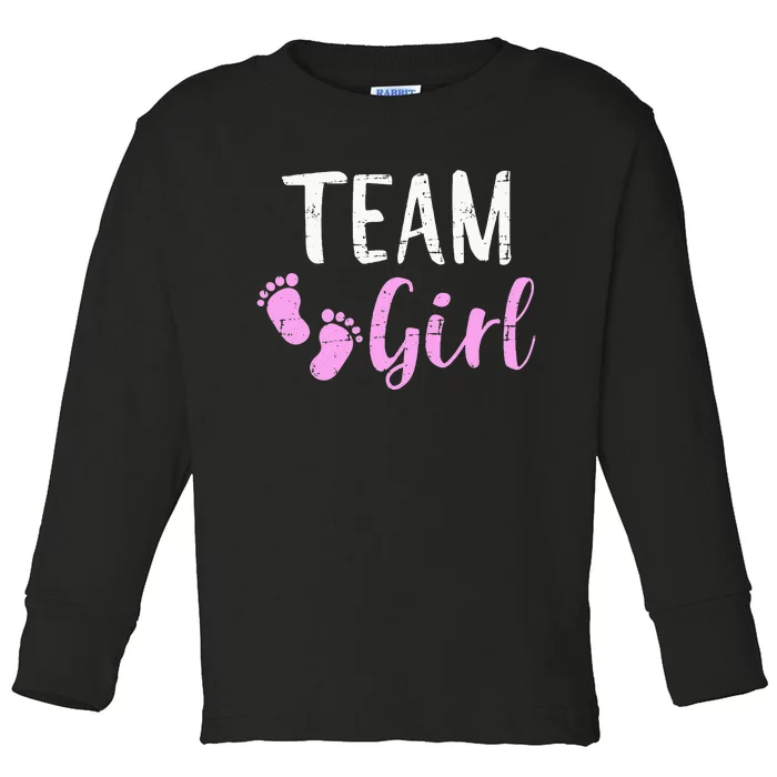 Gender reveal team matching family baby party supplies Toddler Long Sleeve Shirt