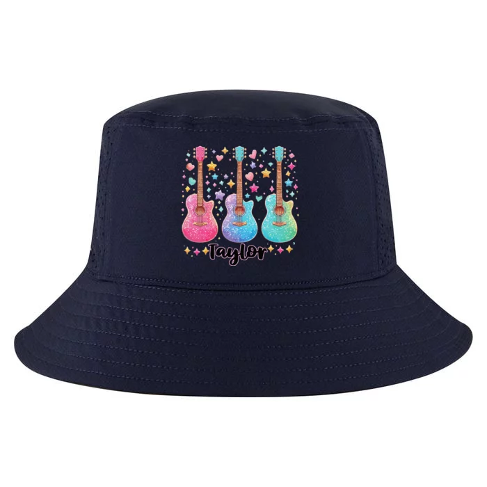 Girl Retro Taylor First Name Personalized Groovy 80S Pink Cool Comfort Performance Bucket Hat