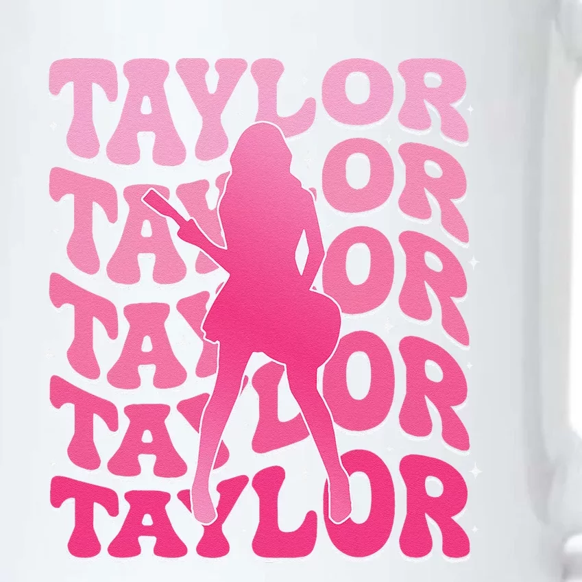 Girl Retro Taylor First Name Personalized Groovy 80S Gift Black Color Changing Mug