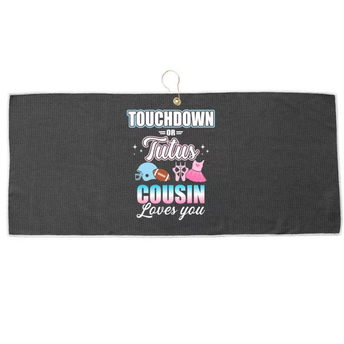 Gender Reveal Touchdowns Or Tutus Cousin Matching Baby Party Large Microfiber Waffle Golf Towel