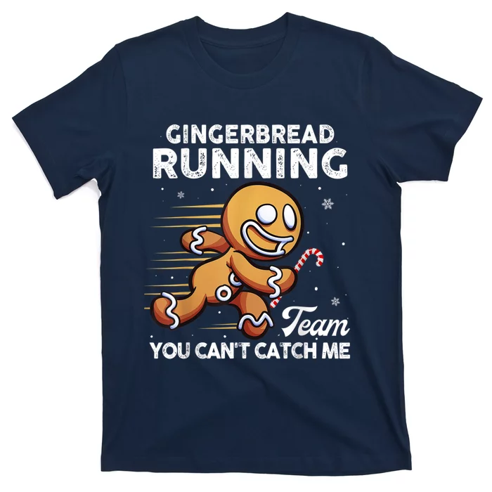 Gingerbread Running Team Christmas Cookie Funny Baking T-Shirt