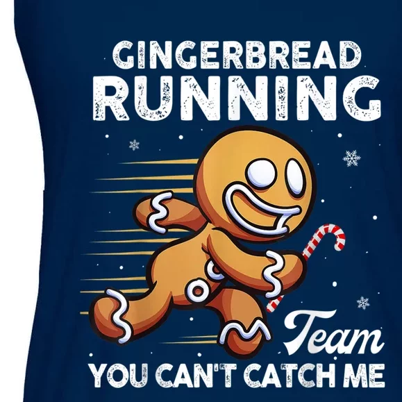 Gingerbread Running Team Christmas Cookie Funny Baking Ladies Essential Flowy Tank