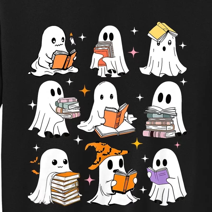 Ghost Reading Teacher Halloween Librarian Book Lover School Sweatshirt