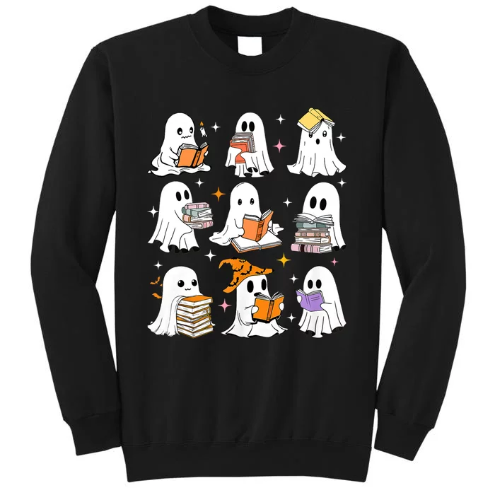 Ghost Reading Teacher Halloween Librarian Book Lover School Sweatshirt