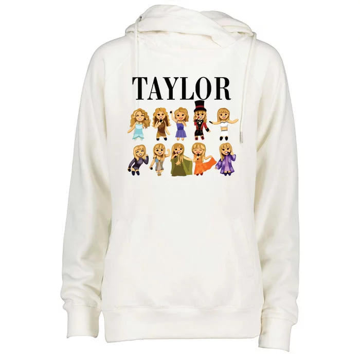 Girl Retro Taylor First Name Personalized Groovy Bday Womens Funnel Neck Pullover Hood