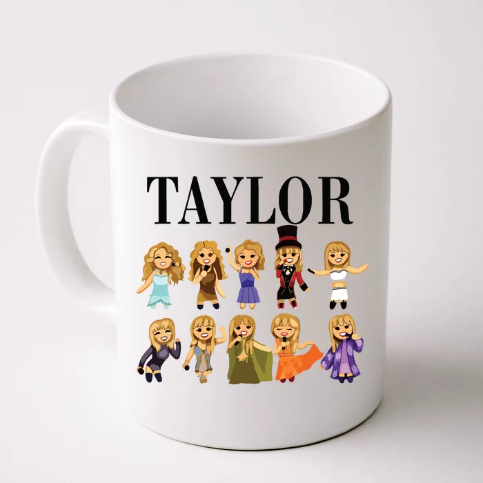 Girl Retro Taylor First Name Personalized Groovy Bday Front & Back Coffee Mug