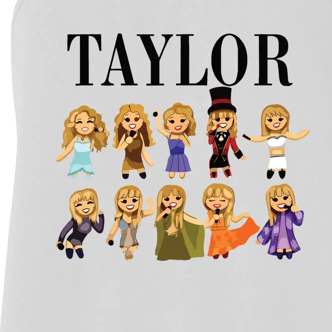 Girl Retro Taylor First Name Personalized Groovy Bday Women's Racerback Tank