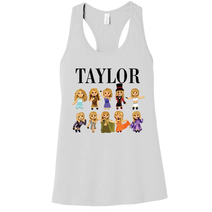 Girl Retro Taylor First Name Personalized Groovy Bday Women's Racerback Tank