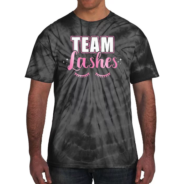 Gender reveal team lashes matching family baby party Tie-Dye T-Shirt