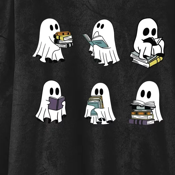 Ghost Reading Teacher Halloween Librarian Bookworm Hooded Wearable Blanket