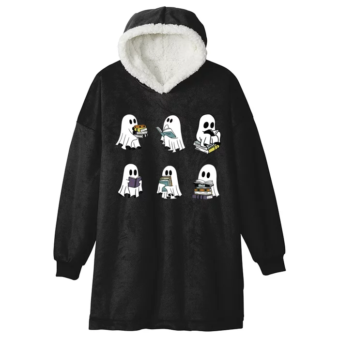 Ghost Reading Teacher Halloween Librarian Bookworm Hooded Wearable Blanket