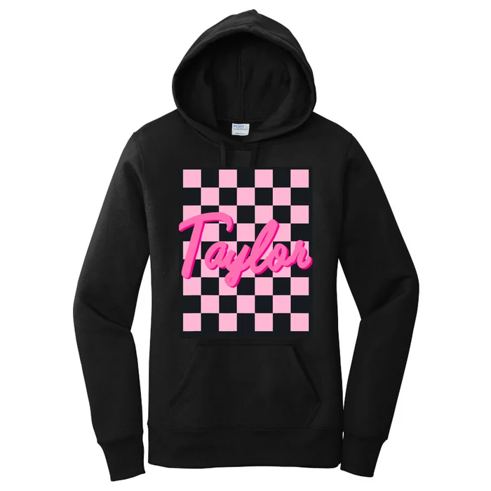 Girl Retro Taylor First Name Taylor Groovy Birthday Taylor Women's Pullover Hoodie