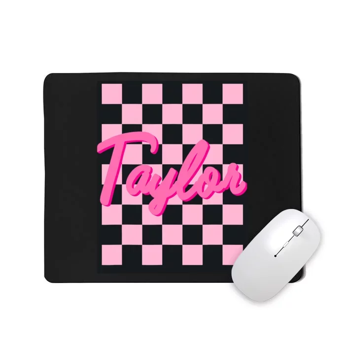 Girl Retro Taylor First Name Taylor Groovy Birthday Taylor Mousepad