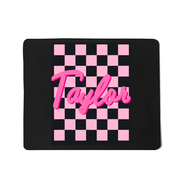 Girl Retro Taylor First Name Taylor Groovy Birthday Taylor Mousepad