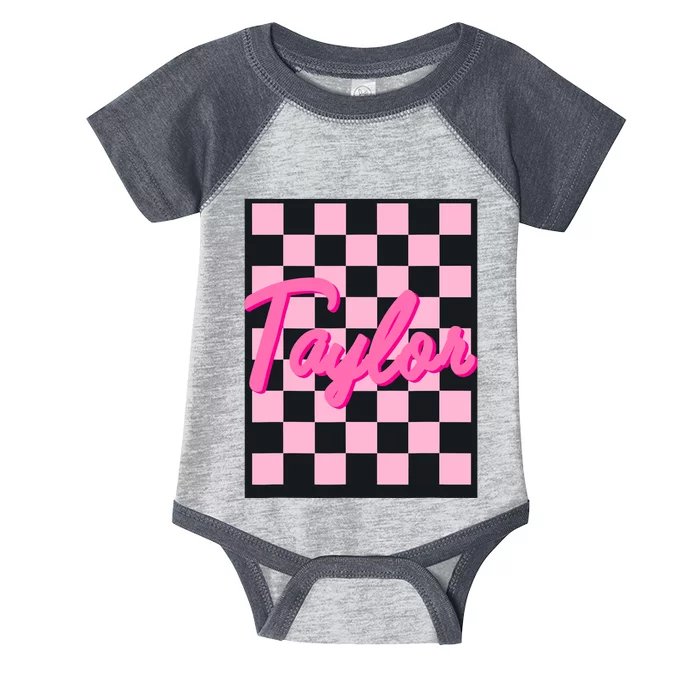 Girl Retro Taylor First Name Taylor Groovy Birthday Taylor Infant Baby Jersey Bodysuit