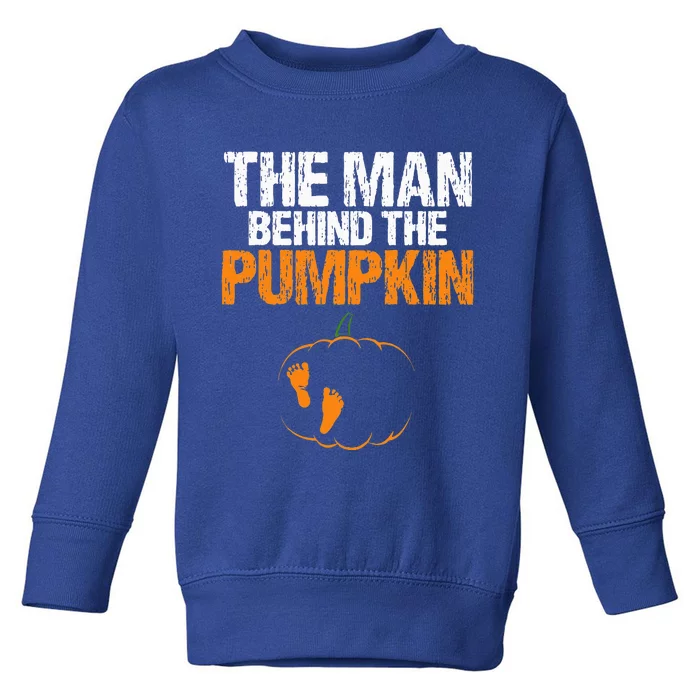 Gender Reveal The Man Behind The Pumpkin Halloween Toddler Sweatshirt