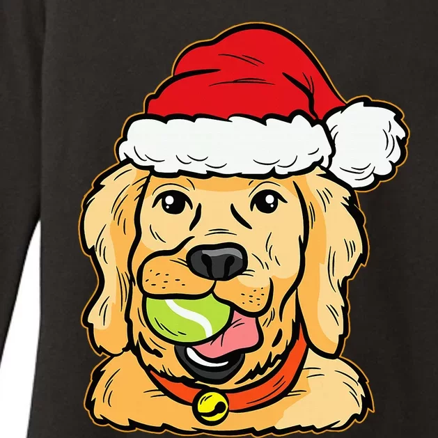 Golden Retriever Tennis Ball Christmas Pajama Dog Puppy Xmas Womens CVC Long Sleeve Shirt