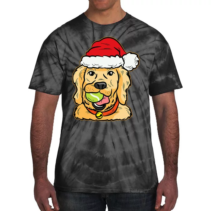 Golden Retriever Tennis Ball Christmas Pajama Dog Puppy Xmas Tie-Dye T-Shirt