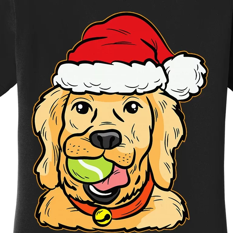 Golden Retriever Tennis Ball Christmas Pajama Dog Puppy Xmas Women's T-Shirt