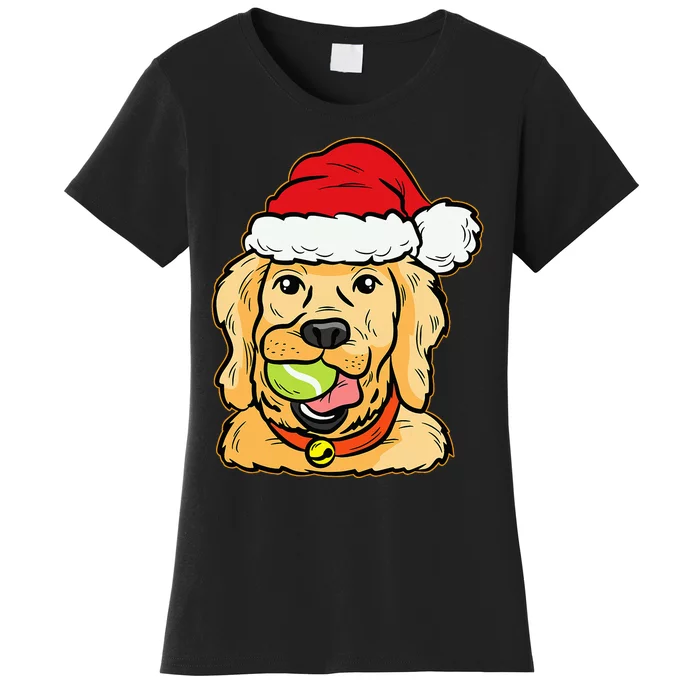 Golden Retriever Tennis Ball Christmas Pajama Dog Puppy Xmas Women's T-Shirt