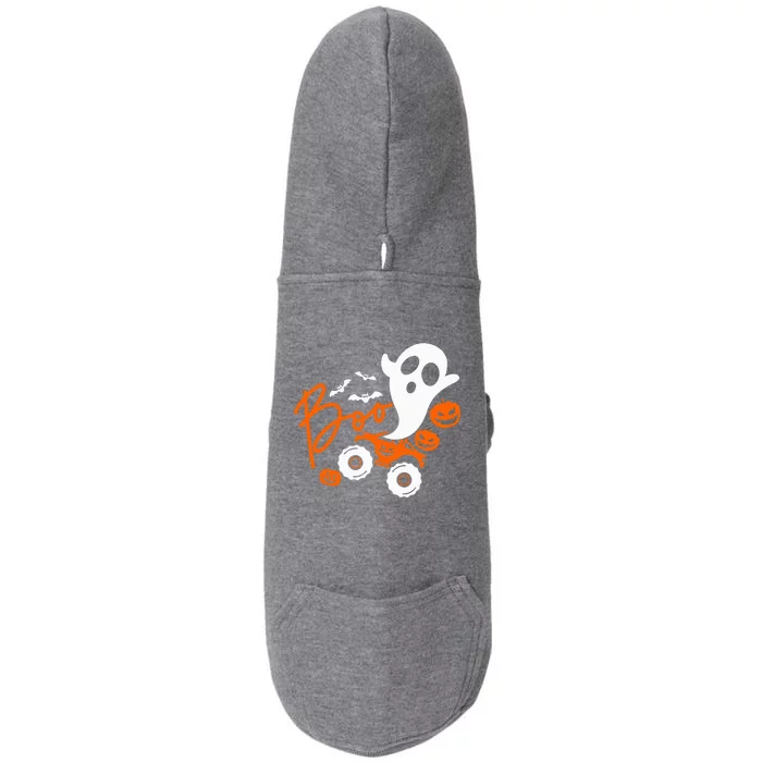 Ghost rider truck Monster Halloween pumpkin Doggie 3-End Fleece Hoodie