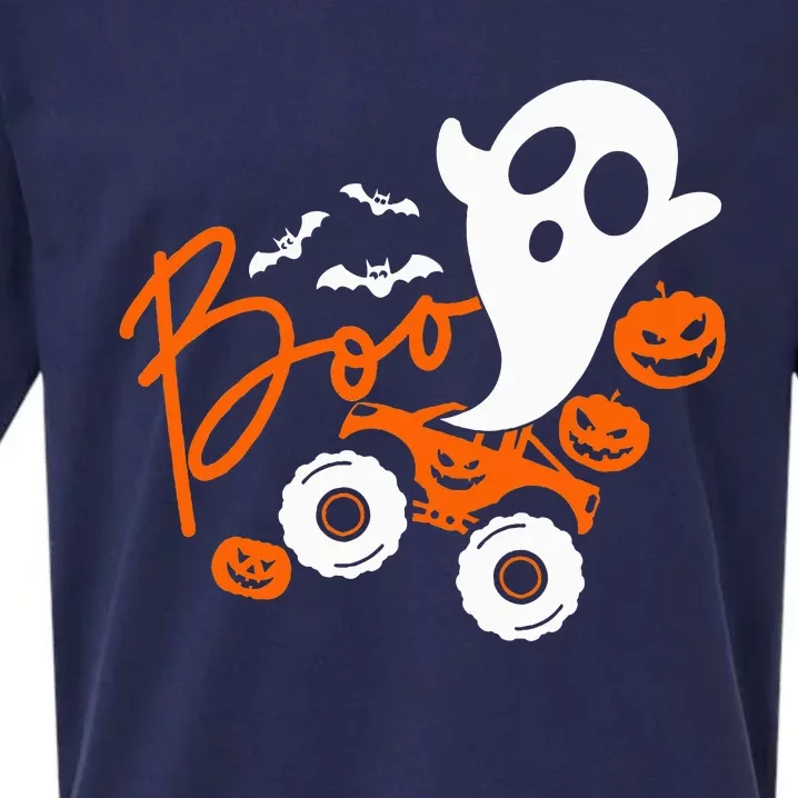 Ghost rider truck Monster Halloween pumpkin Sueded Cloud Jersey T-Shirt