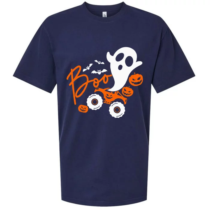 Ghost rider truck Monster Halloween pumpkin Sueded Cloud Jersey T-Shirt