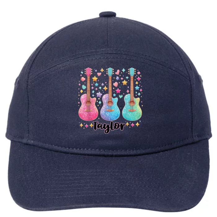 Girl Retro Taylor First Name Personalized Groovy 80S Pink 7-Panel Snapback Hat