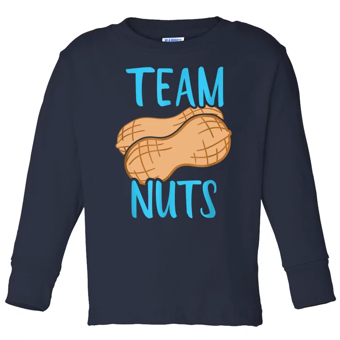 Gender Reveal Team Nuts Boy Matching Family Baby Party Toddler Long Sleeve Shirt