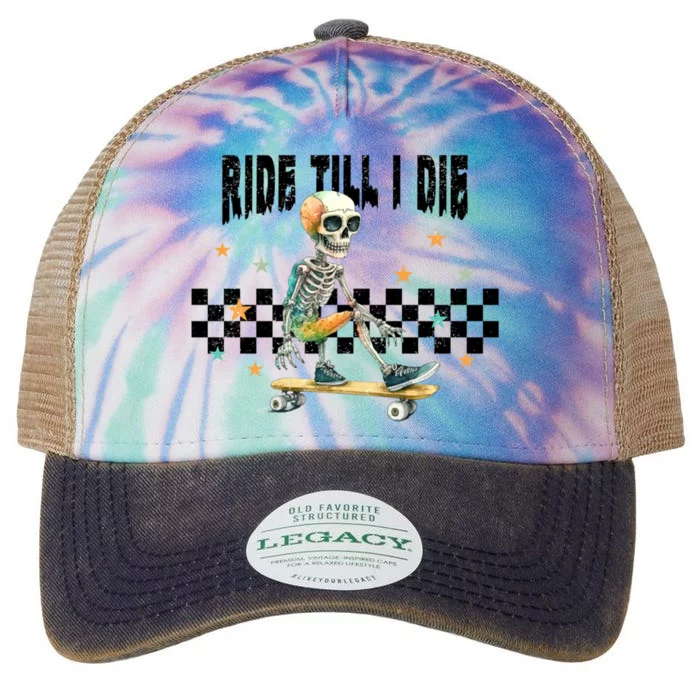 Ghos Ride Till I Die Cute Pumpkin Cool Gift Stay Spooky Gift Legacy Tie Dye Trucker Hat