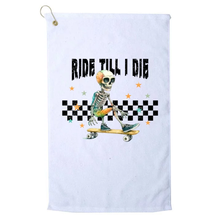 Ghos Ride Till I Die Cute Pumpkin Cool Gift Stay Spooky Gift Platinum Collection Golf Towel