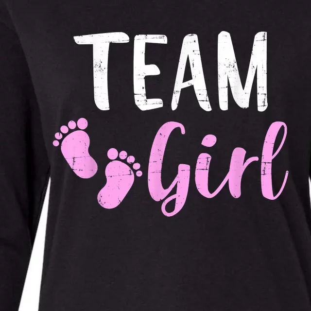 Gender Reveal Team Girl Matching Family Baby Party Supplies Womens Cotton Relaxed Long Sleeve T-Shirt