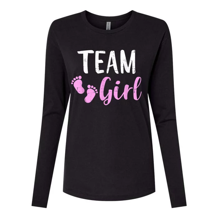 Gender Reveal Team Girl Matching Family Baby Party Supplies Womens Cotton Relaxed Long Sleeve T-Shirt